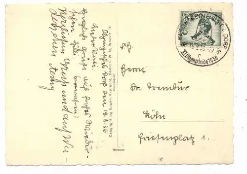 [Ansichtskarte] OLYMPIA 1936 BERLIN, Olympisches Dorf / Wohnhäuser, Sonderstempel 15.8.36, Verlag Ruprecht # 45. 