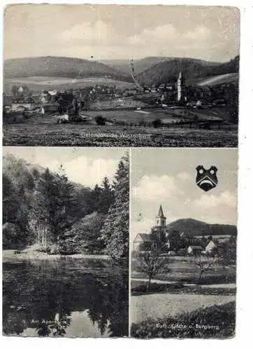 [Ansichtskarte] 3222 FREDEN - WINZENBURG, Aperteich, Gesamtansicht, Kirche, Landpoststempel, Brfm. fehlt, 1961. 