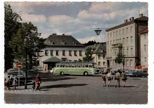 [Ansichtskarte] 5760 ARNSBERG, Marktplatz, Oldtimer, Omnibus, OPEL REKORD, 1961. 