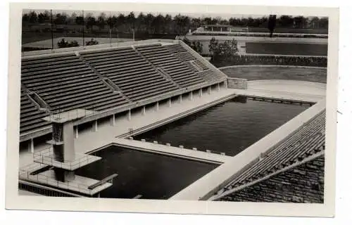 [Ansichtskarte] OLYMPIA BERLIN 1936, Reichssportfeld, Schwimmstadion, Stempel Olympisches Dorf, 15.8.1936. 