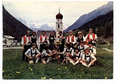 [Ansichtskarte] A 6444 GRIES im Sulztal, Schuhplattlergruppe "Die lustigen Grieskogler". 