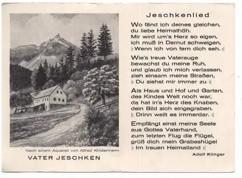 [Ansichtskarte] BÖHMEN & MÄHREN - REICHENBERG / LIBEREC, JESCHKEN / JESTED, Jeschlenlied von Adolf Klinger. 