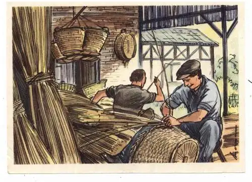 [Ansichtskarte] BERUFE - KORBLECHTER / BASKET WEAVER. 
