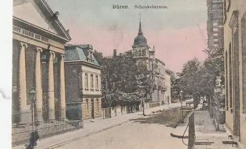 [Ansichtskarte] 5160 DÜREN, Schenkelstrasse, 1906, coloriert. 