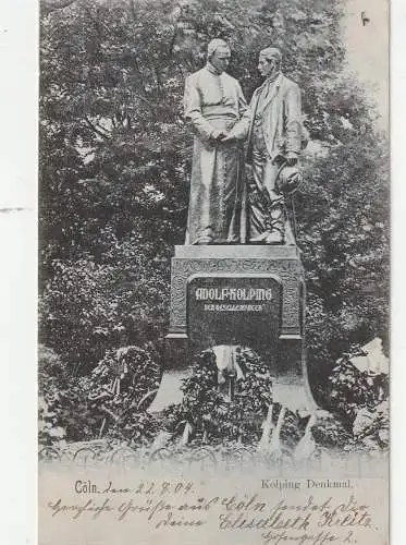 [Ansichtskarte] 5000 KÖLN, KOLPING, Kolping - Denkmal, 1904, nach Stavelot gelaufen. 