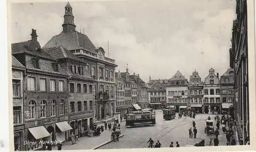 [Ansichtskarte] 5160 DÜREN, Marktplatz, Strassenbahnen, 1936. 