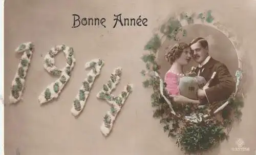 [Ansichtskarte] JAHRESZAHLEN - 1914, Bonne Annee. 