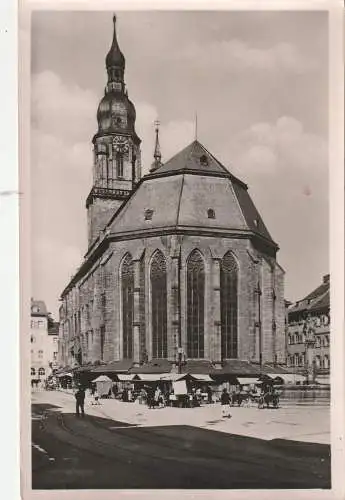 [Ansichtskarte] 6900 HEIDELBERG, Heiliggeistkirche, Herkulesbrunnen, Wochenmarkt. 