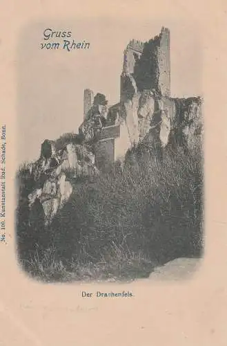 [Ansichtskarte] 5330 KÖNIGSWINTER, Drachenfels, ca. 1898, Bernhoeft - Design. 