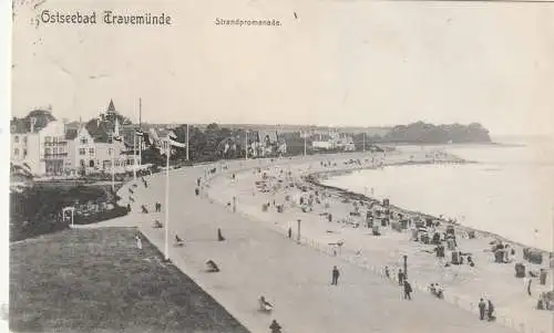[Ansichtskarte] 2400 LÜBECK - TRAVEMÜNDE, Strandpromenade, 1908. 