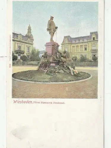 [Ansichtskarte] 6200 WIESBADEN, Fürst Bismarck Denkmal, coloriert, ca. 1905. 