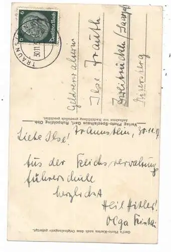 [Ansichtskarte] 8220 TRAUNSTEIN, Panorama, Text" Aus der Reichsverwaltungführerschule", 1937. 
