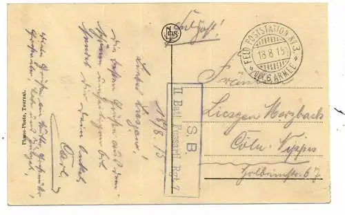 [Ansichtskarte] F 59000 LILLE, le Palais Rihour, 1915, deutsche Feldpost. 