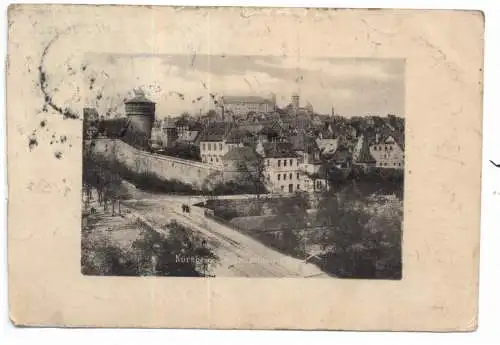 [Ansichtskarte] 8500 NÜRNBERG, Hallerthor, Kriegsgefangenen - Sendung, Kgf. - Depot Nürnberg, 1915, nach Frankreich. 