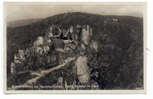 [Ansichtskarte] 0-4308 THALE, Bismarckfelsen am Hexentanzplatz, 1932. 