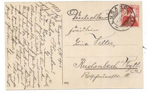 [Ansichtskarte] CH 6900 LUGANO TI, Blick über den Ort, Luganer See und Monte Bre, 1913. 