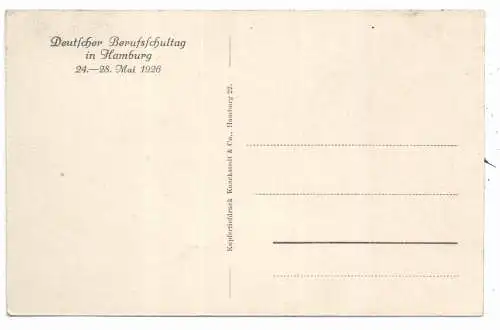 [Ansichtskarte] 2000 HAMBURG, Bismarckdenkmal, Werbe-Karte für den Deutschen Berufsschultag 1926. 