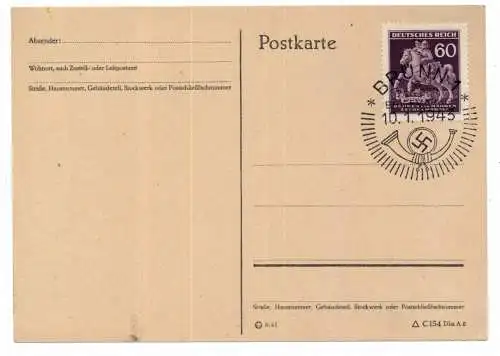 [Ansichtskarte] BÖHMEN & MÄHREN - BRÜNN / BRNO, Postgeschichte, Sonderstempel "Tag der Briefmarke 1943". 
