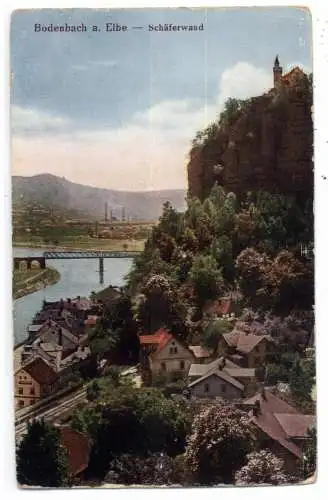 [Ansichtskarte] BÖHMEN & MÄHREN - BODENBACH / DECIN, Schäferwand, 1923. 