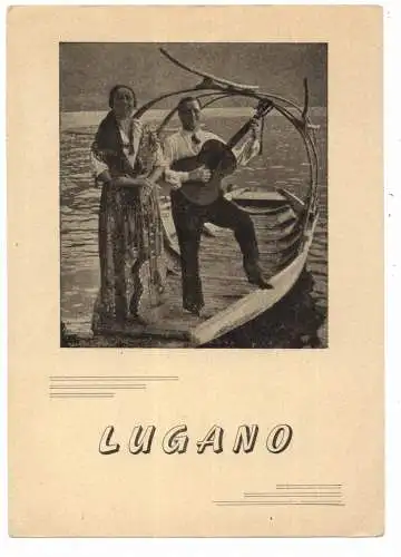 [Ansichtskarte] CH 6900 LUGANO TI, Musik Duo. 
