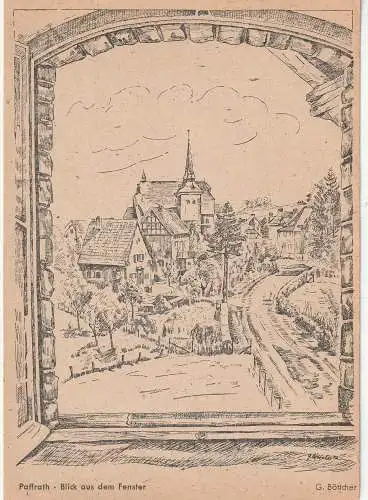 [Ansichtskarte] 5060 BERGISCH GLADBACH - PAFFRATH, Künstler-Karte G. Böttcher, "Blick aus dem Fenster". 