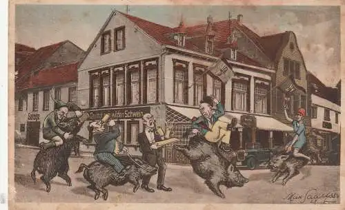 [Ansichtskarte] 5488 ADENAU, Hotel zum Wilden Schwein. 