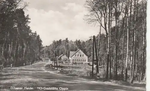 [Ansichtskarte] 0-4105 LANDSBERG - OPPIN, HO - Gaststätte in der Dübener Heide, 1959. 