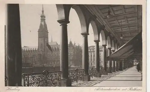 [Ansichtskarte] 2000 HAMBURG, Alsterarkaden / Rathaus, Werbe-Karte für den Deutschen Berufsschultag 1926. 