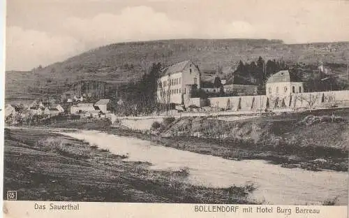 [Ansichtskarte] 5526 BOLLENDORF mit Hotel Burg Barreau, Verlag Waeger - Echternach. 