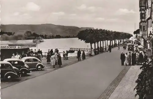 [Ansichtskarte] 5484 BAD BREISIG - NIEDERBREISIG, Rheinpromenade, Köln - Düsseldorfer Pavillon, Oldtimer VW - Käfer, 1955. 
