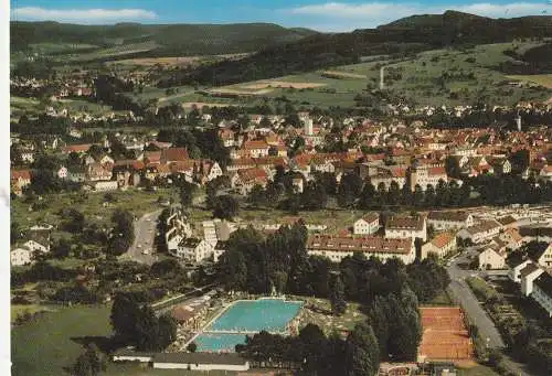 [Ansichtskarte] 6490 SCHLÜCHTERN, Luftaufnahme / Freibad / Tennisplätze. 