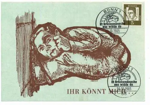 [Ansichtskarte] 5300 BONN, Sonderpostkarte Bröckenmännche, 1965. 