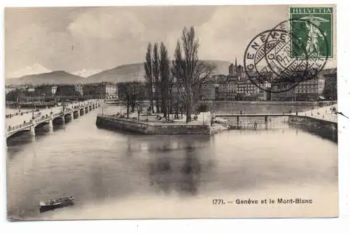 [Ansichtskarte] CH 1200 GENF / GENEVE GE, Geneve et Mont - Blanc, 1910. 