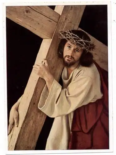[Ansichtskarte] 8103 OBERAMMERGAU, Passionsspiele 1950, Kreuztragender Jesus. 