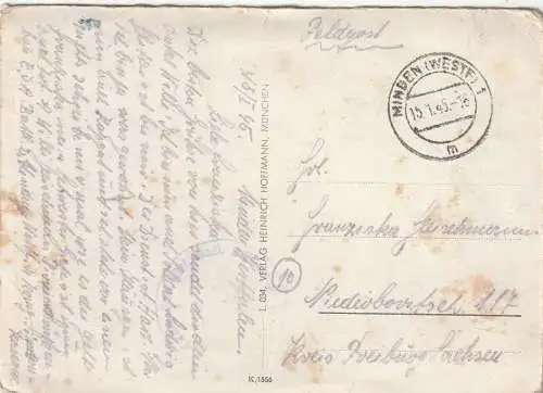 [Ansichtskarte] L 1000 LUXEMBURG STADT, Vorstadt Klausen, deutsche Feldpost Januar 1945, Verlag Heinrich Hoffmann  # L 034. 
