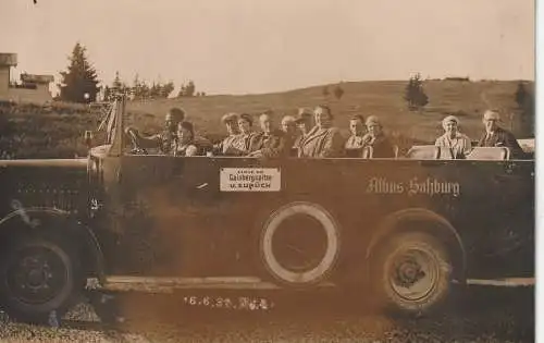 [Ansichtskarte] OMNIBUS - ALBUS Salzburg, Linie zur Gaisbergspitze 1931, Photo-AK. 