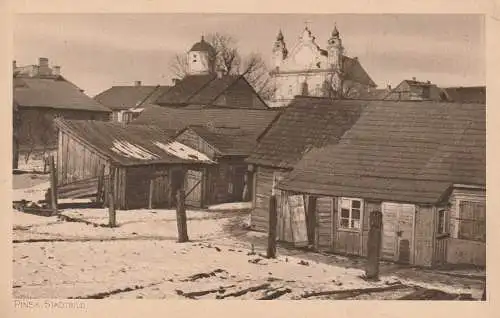 [Ansichtskarte] WEISSRUSSLAND / BELARUS - PINSK, Stadtbild, Kriegspostkartenverlag Egger - München. 