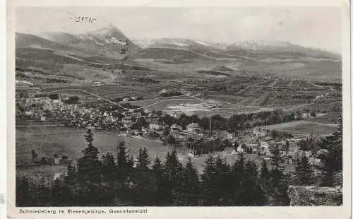 [Ansichtskarte] NIEDER - SCHLESIEN, SCHMIEDEBERG / KOWARY, Blick über den Ort, 1931. 