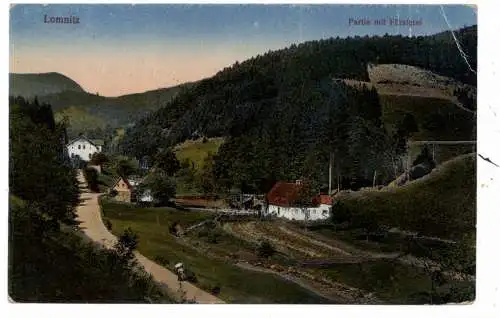 [Ansichtskarte] NIEDER - SCHLESIEN, ZILLERTHAL - ERDMANNSDORF - LOMNITZ, Dorfansicht 1919, Druckstelle. 