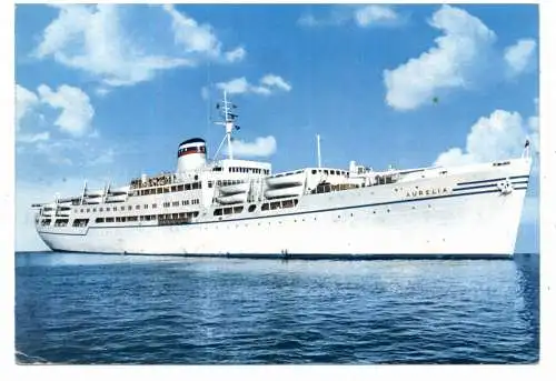 [Ansichtskarte] OZEANSCHIFFE - Passagierdampfer MS "AURELIA", Codegar Line Genua, 1964, Niederländisch Antillen. 
