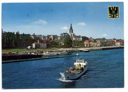 [Ansichtskarte] BINNENSCHIFFE - RHEIN, Frachtschiff "JOHANNES VOSS" vor Nijmegen. 