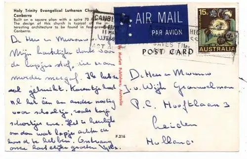 [Ansichtskarte] AUSTRALIA - ACT - CANBERRA, Holy Trinity Evangelical Lutheran Church. 