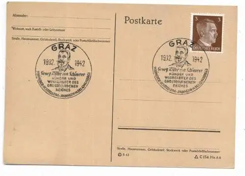 [Ansichtskarte] A 8000 GRAZ,  Postgeschichte, Sonderstempel "Schönerer Ausstellung - Johanneum" 1942. 