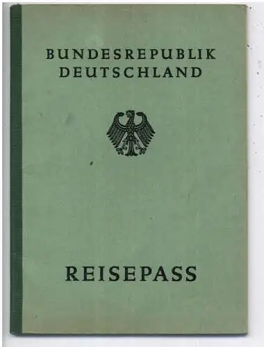 REISEPASS DEUTSCHLAND 1952 komplett in guter Erhaltung