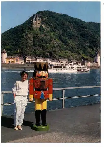[Ansichtskarte] BINNENSCHIFFE - RHEIN, Köln - Düsseldorfer "RHEIN" vor St. Goar, Nussknacker am Rheinufer. 