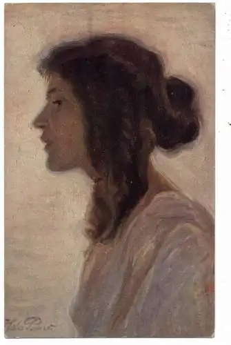 [Ansichtskarte] KÜNSTLER / ARTIST - HELA PETERS, "Holdes Träumen". 