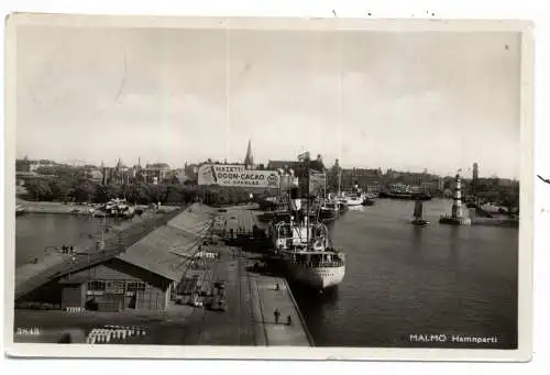 [Ansichtskarte] OZEANSCHIFFE - FRACHT, MS "GONDUL" im Hafen Malmö, 1940 im Öresund durch Mineneinwirkung gesunken. 