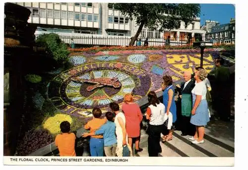 [Ansichtskarte] UK - SCOTLAND - EDINBURGH, Flower clock / Blumenuhr / Horloge fleurie. 