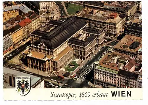 [Ansichtskarte] A 1000 WIEN, Staatsoper, Luftaufnahme. 