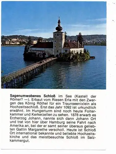 [Ansichtskarte] A 4810 GMUNDEN, Schloß Orth, Chronik AK. 